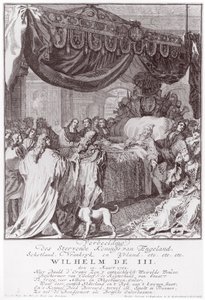 Guillaume III (1650-1702) sur son lit de mort, gravé par l